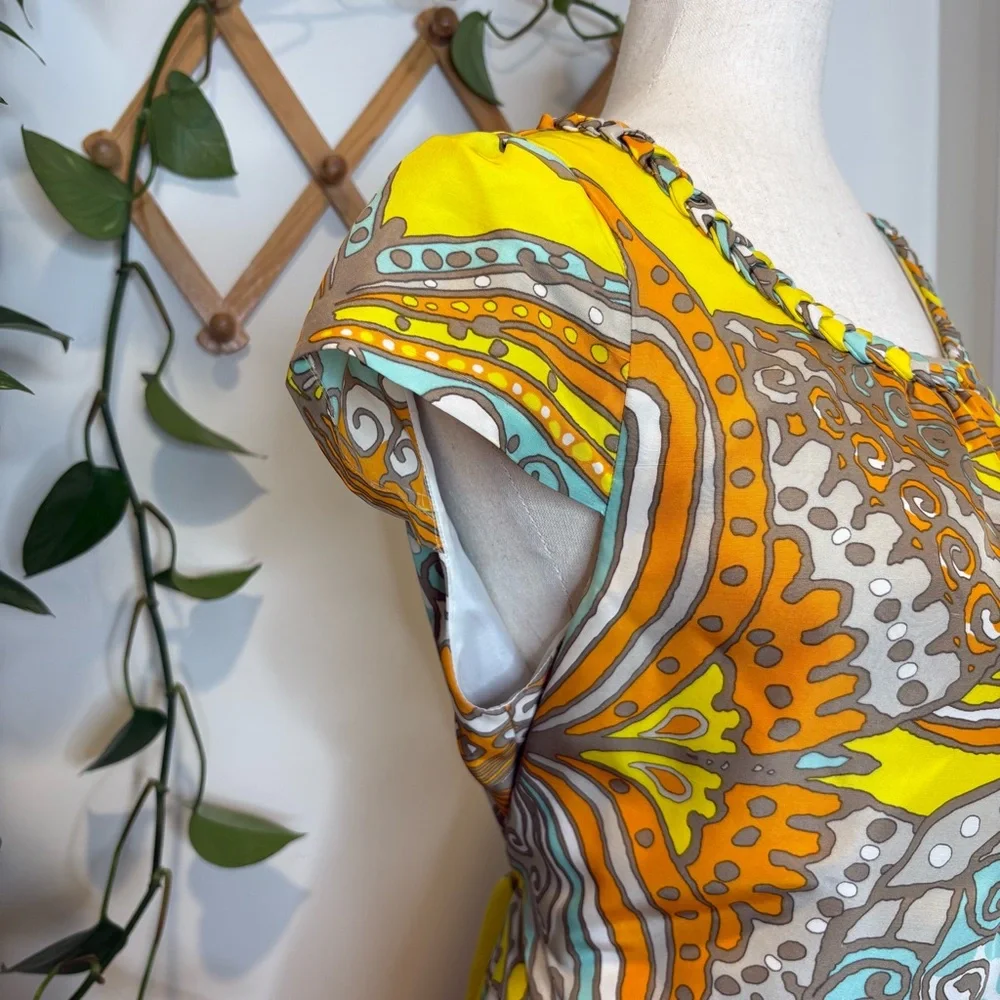 kate spade Yellow Multi Print Cap Sleeve Sheath Dress